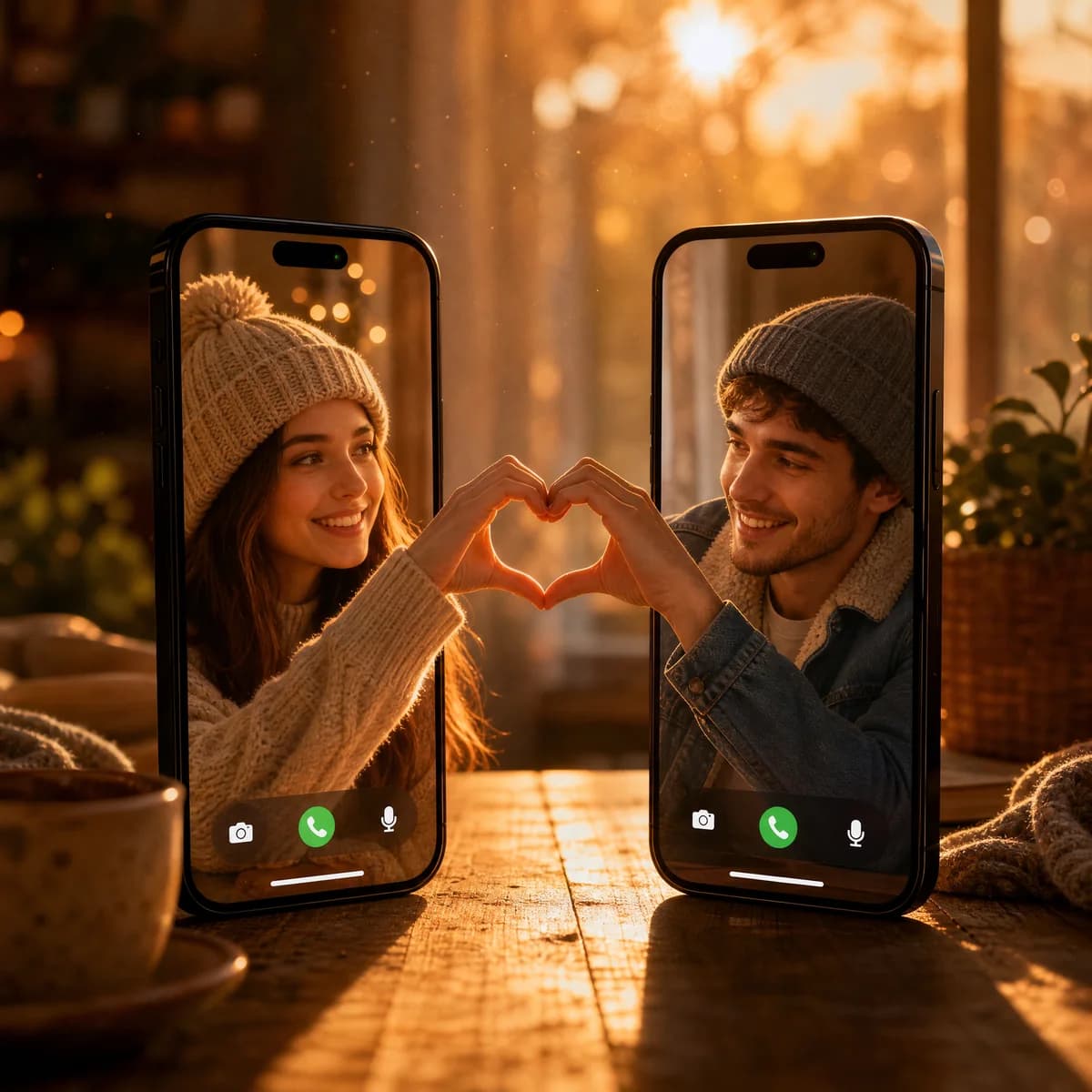 Video Call Heart Connection