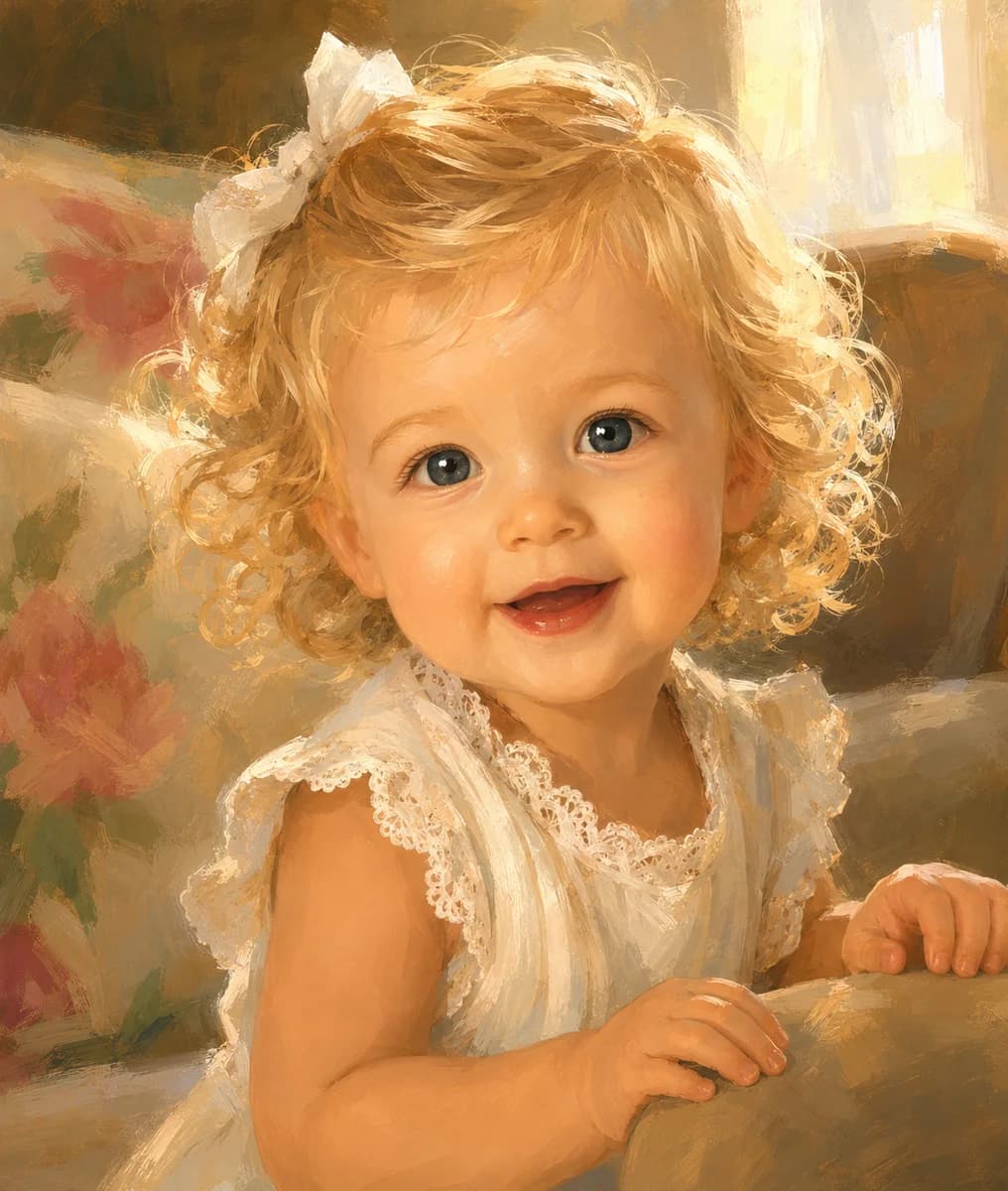 Classic oil painting restyling with visible brushwork